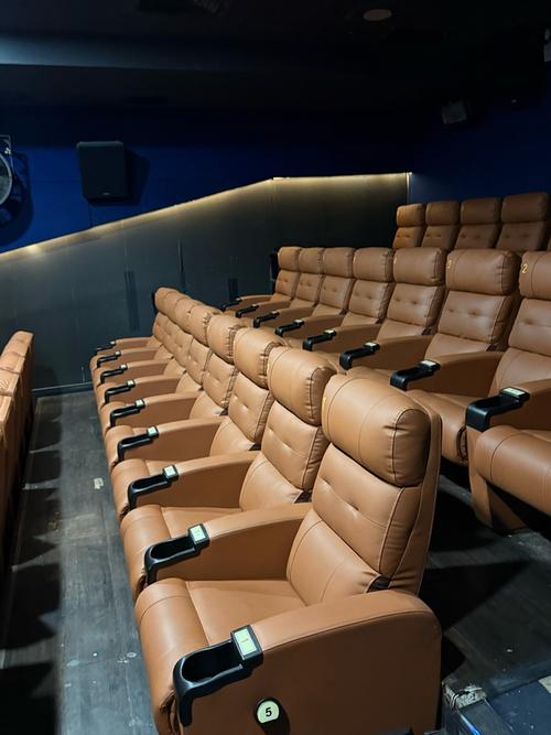 Cinema commercial seating with durable upholstery material