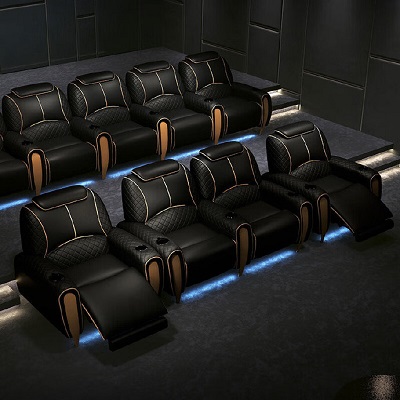 Cinema commercial seating using PU upholstery leather