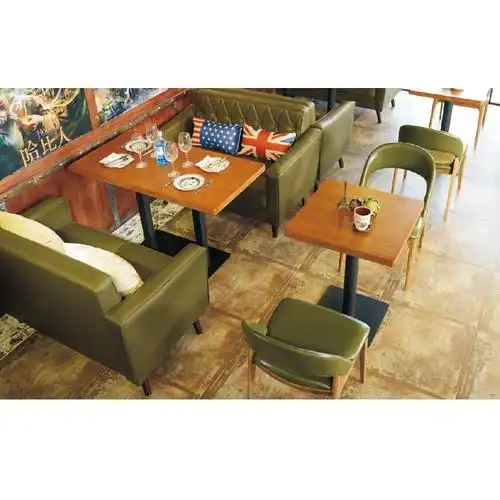 Green cafe banquette seating upholstery