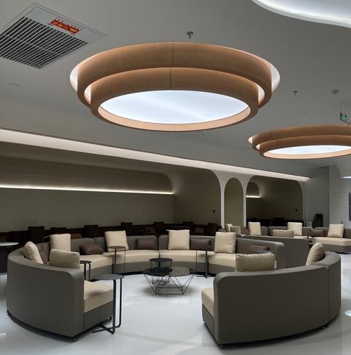 Luxury shopping mall public seating