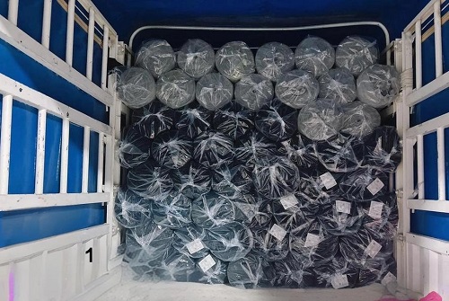Medical furniture leather roll loading