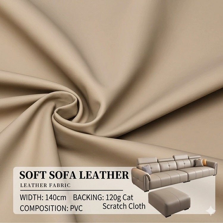 Cat Scratch Resistant PVC Leather for Sofa Upholstery